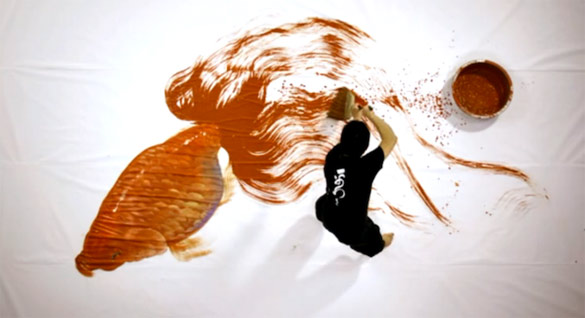 Јапонски уметник нацрта гигантска златна рипка