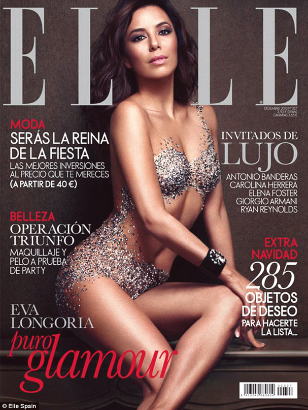 Ева Лонгорија прекриена со 7.500 Сваровски кристали на насловната страна на „Elle“
