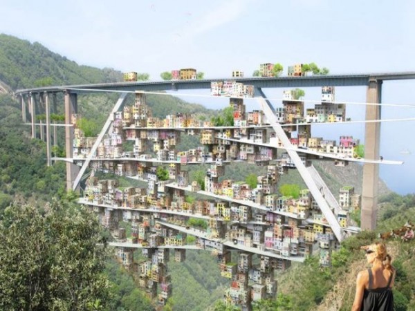 Концепт - град под мост