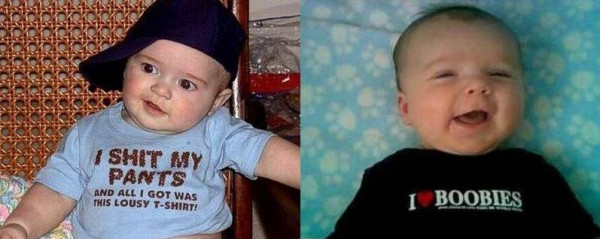 Бебиња со интересни маички