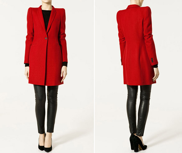 Изгледајте заводливо во црвен капут