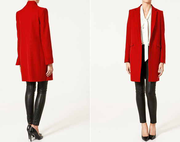 Изгледајте заводливо во црвен капут