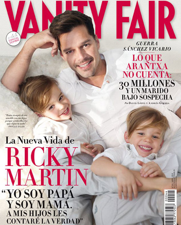 Рики Мартин и неговите златокоси близначиња