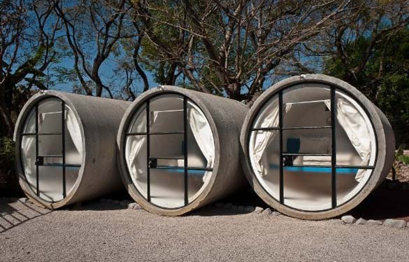 Хотел „Тубо“ изработен од рециклирани бетонски цевки