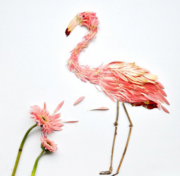 Егзотични птици направени од цветови