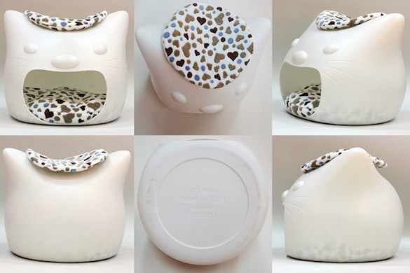 Легло за миленичиња со облик на маче